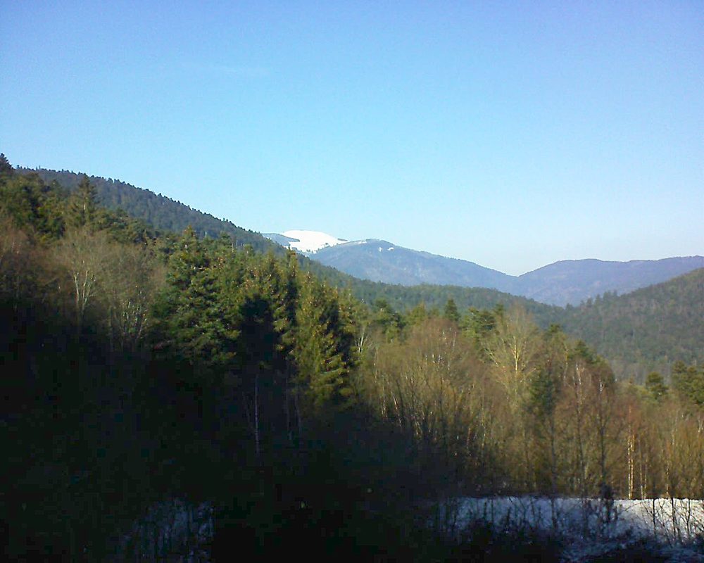 Le petit ballon vu depuis le Domaine Langmatt à Murbach le 19.01.2019 à 13:45 Le petit ballon (Alsace, Vosges) le 19.01.2019 à 13:45