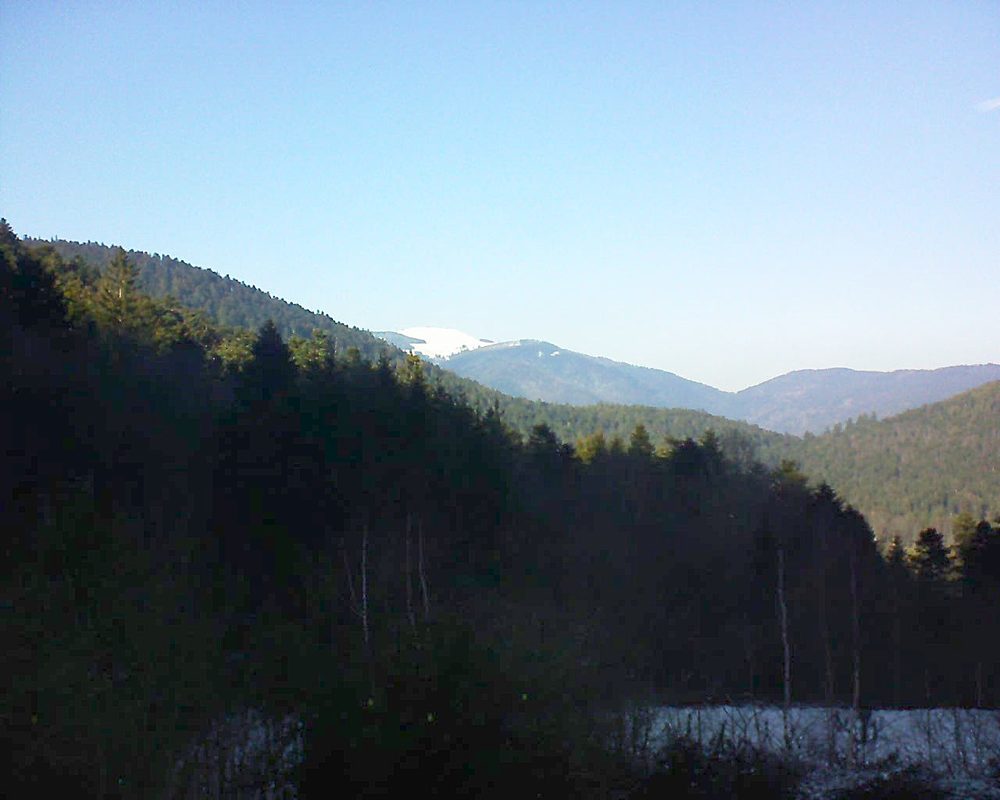 Le petit ballon vu depuis le Domaine Langmatt à Murbach le 19.01.2019 à 14:30 Le petit ballon (Alsace, Vosges) le 19.01.2019 à 14:30