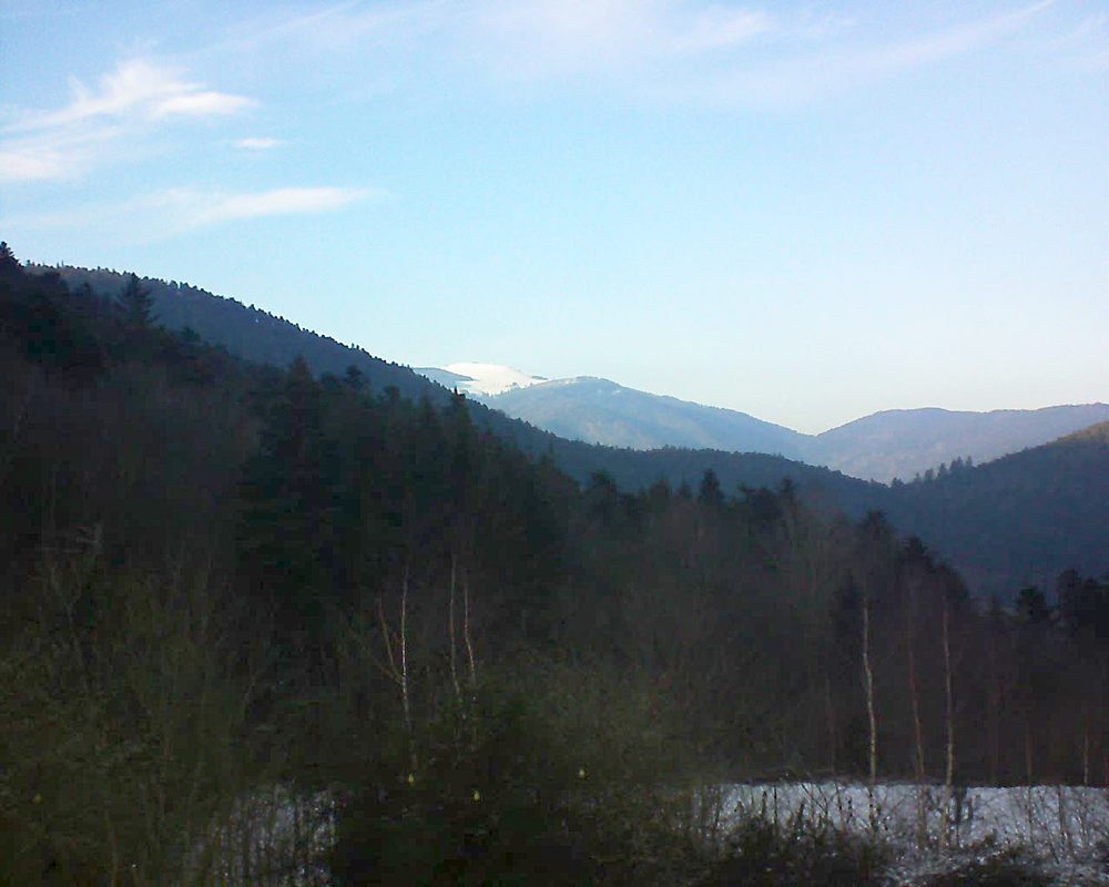 Le petit ballon vu depuis le Domaine Langmatt à Murbach le 19.01.2019 à 15:45 Le petit ballon (Alsace, Vosges) le 19.01.2019 à 15:45