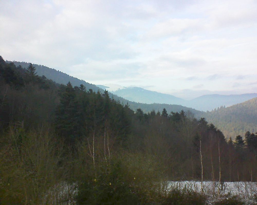 Le petit ballon vu depuis le Domaine Langmatt à Murbach le 20.01.2019 à 15:00 Le petit ballon (Alsace, Vosges) le 20.01.2019 à 15:00