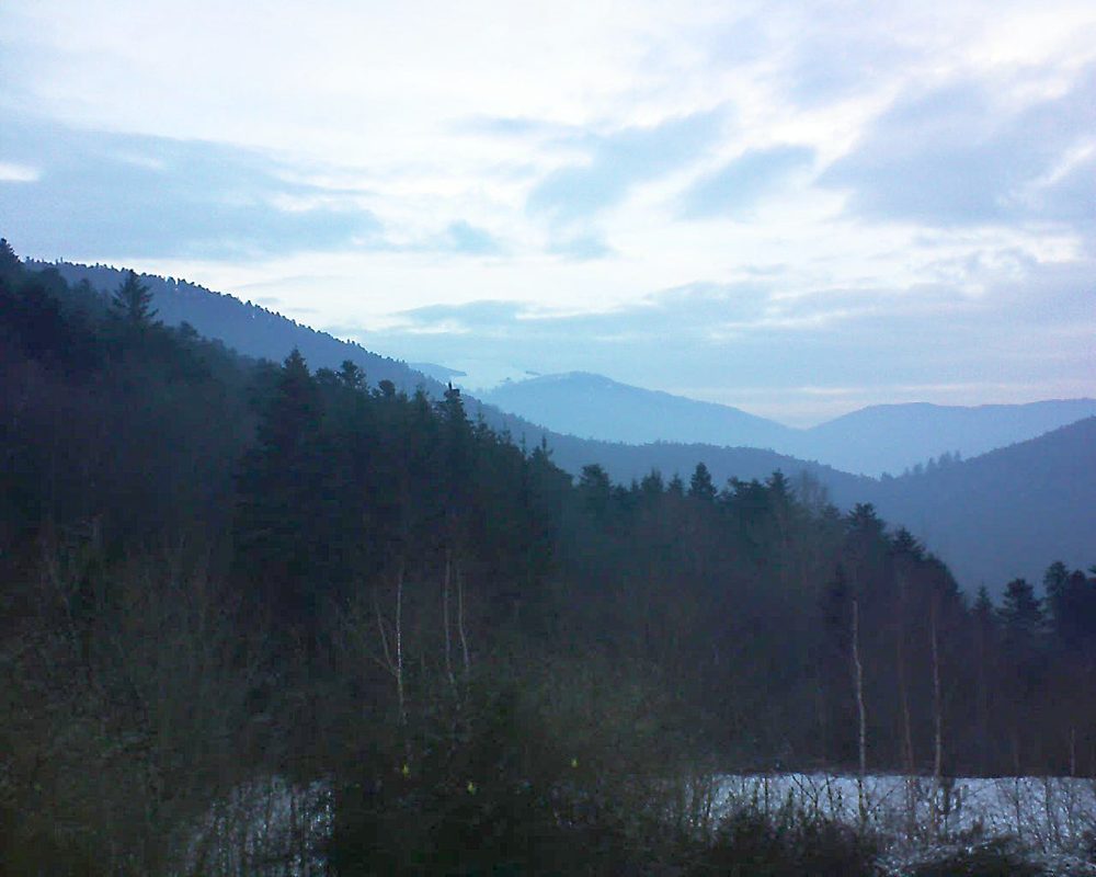 Le petit ballon vu depuis le Domaine Langmatt à Murbach le 20.01.2019 à 16:15 Le petit ballon (Alsace, Vosges) le 20.01.2019 à 16:15