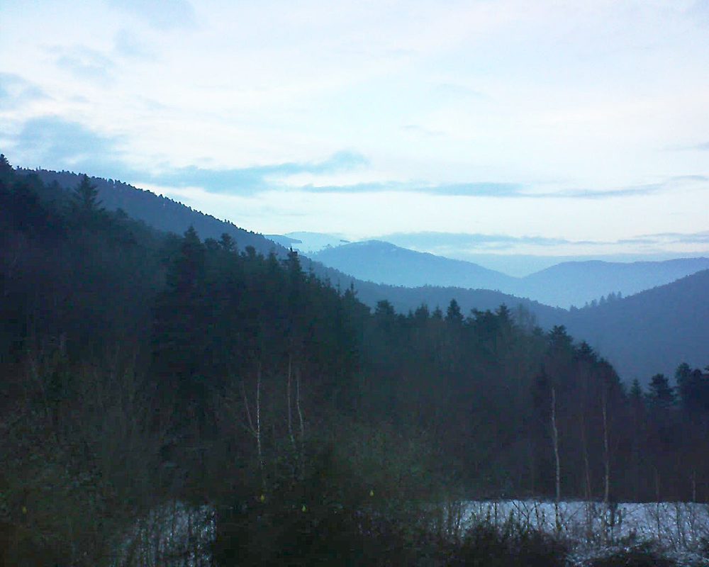 Le petit ballon vu depuis le Domaine Langmatt à Murbach le 20.01.2019 à 16:45 Le petit ballon (Alsace, Vosges) le 20.01.2019 à 16:45