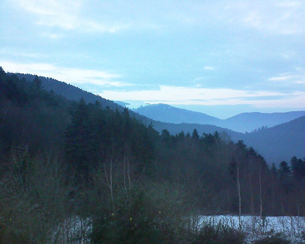 Le petit ballon vu depuis le Domaine Langmatt à Murbach le 20.01.2019 à 17:15 Le petit ballon (Alsace, Vosges) le 20.01.2019 à 17:15