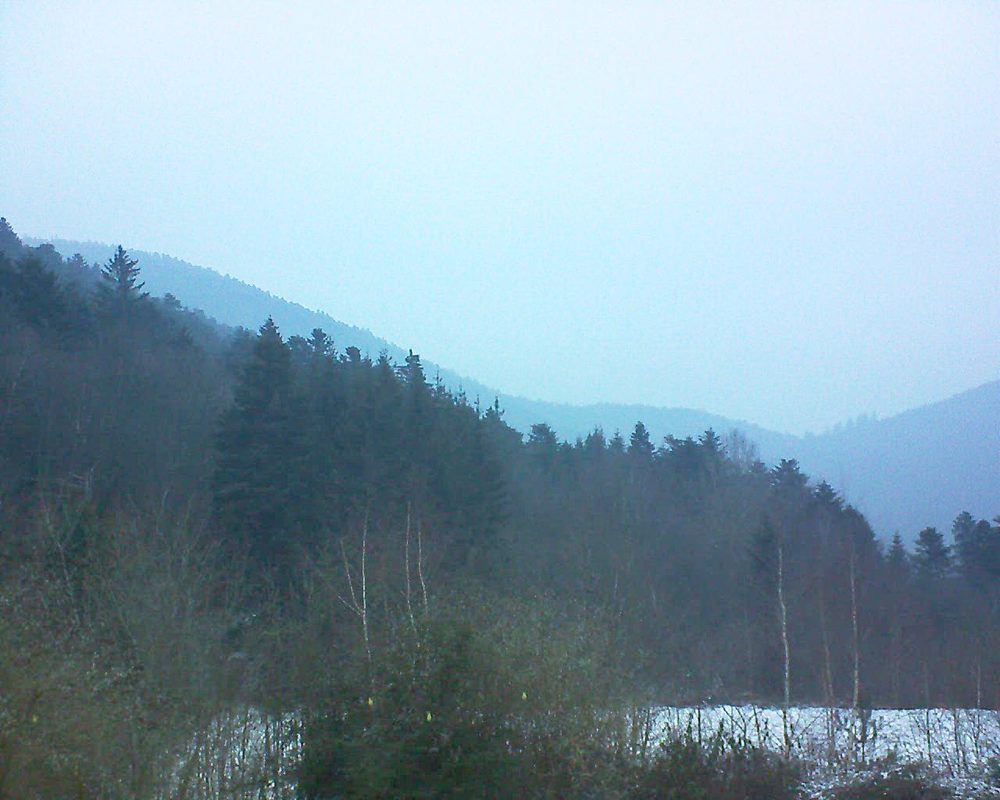 Le petit ballon vu depuis le Domaine Langmatt à Murbach le 21.01.2019 à 17:00 Le petit ballon (Alsace, Vosges) le 21.01.2019 à 17:00
