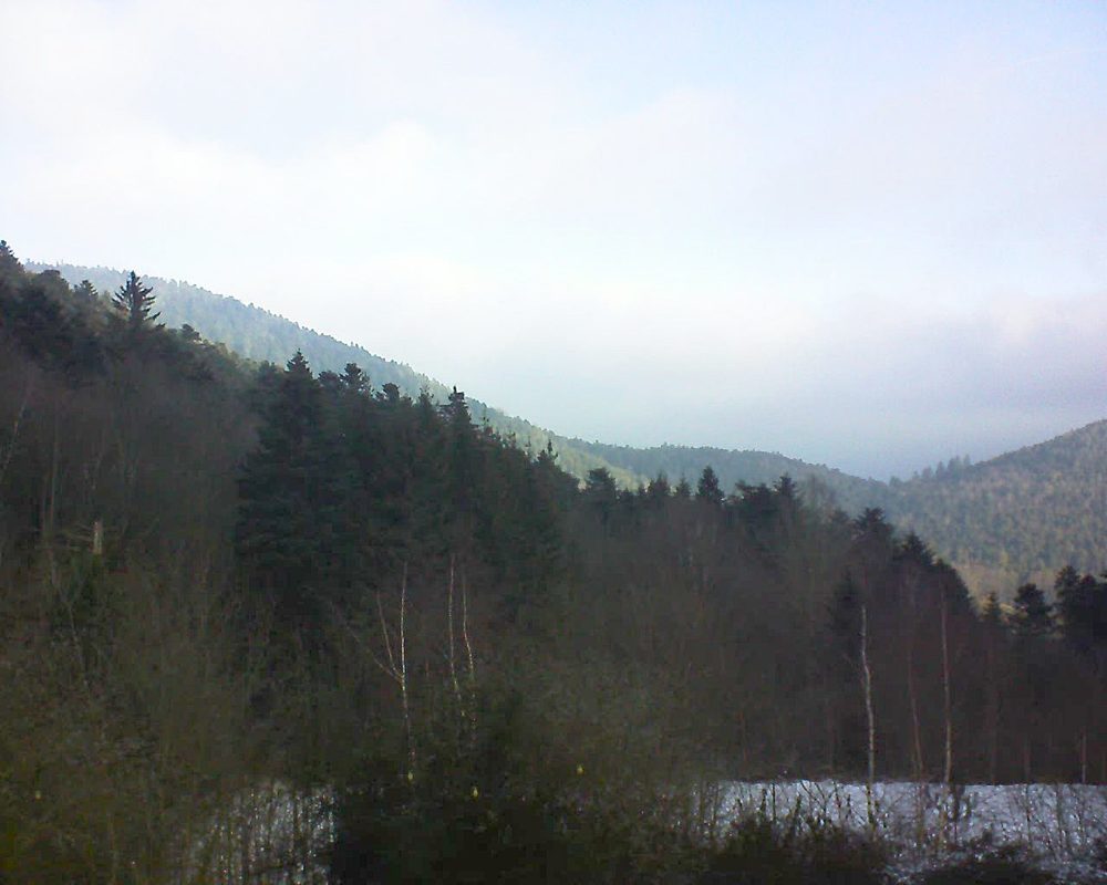 Le petit ballon vu depuis le Domaine Langmatt à Murbach le 22.01.2019 à 10:15 Le petit ballon (Alsace, Vosges) le 22.01.2019 à 10:15