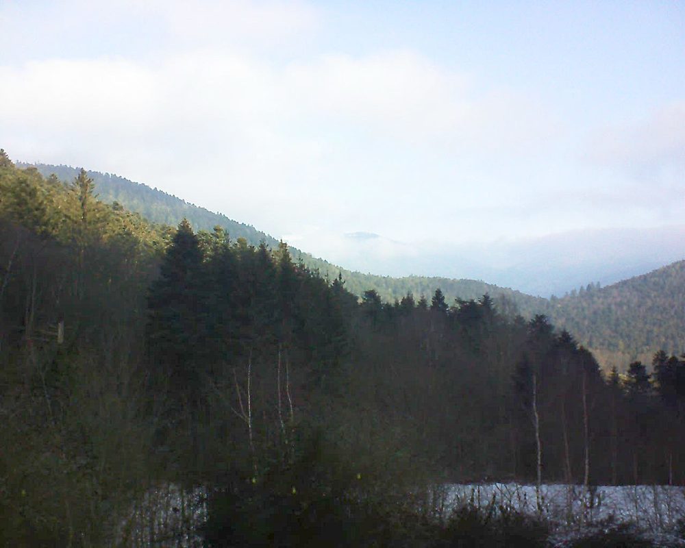Le petit ballon vu depuis le Domaine Langmatt à Murbach le 22.01.2019 à 10:45 Le petit ballon (Alsace, Vosges) le 22.01.2019 à 10:45