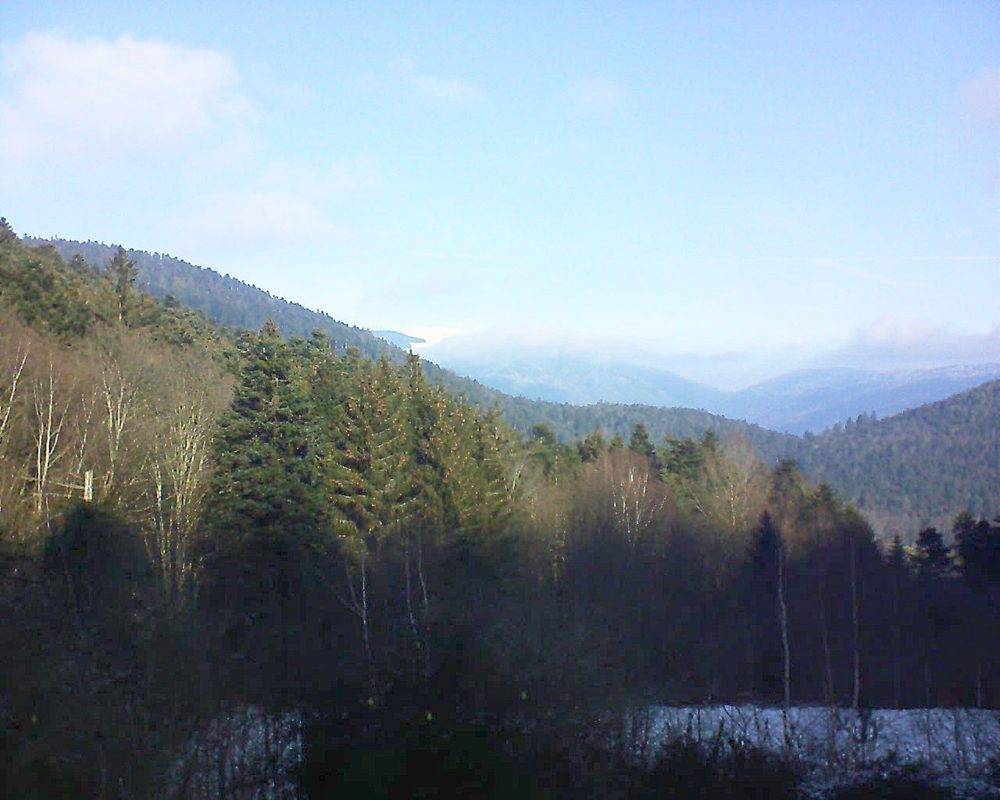 Le petit ballon vu depuis le Domaine Langmatt à Murbach le 22.01.2019 à 11:15 Le petit ballon (Alsace, Vosges) le 22.01.2019 à 11:15
