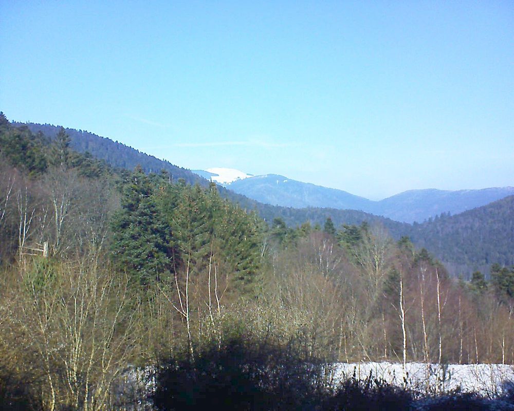 Le petit ballon vu depuis le Domaine Langmatt à Murbach le 22.01.2019 à 12:45 Le petit ballon (Alsace, Vosges) le 22.01.2019 à 12:45