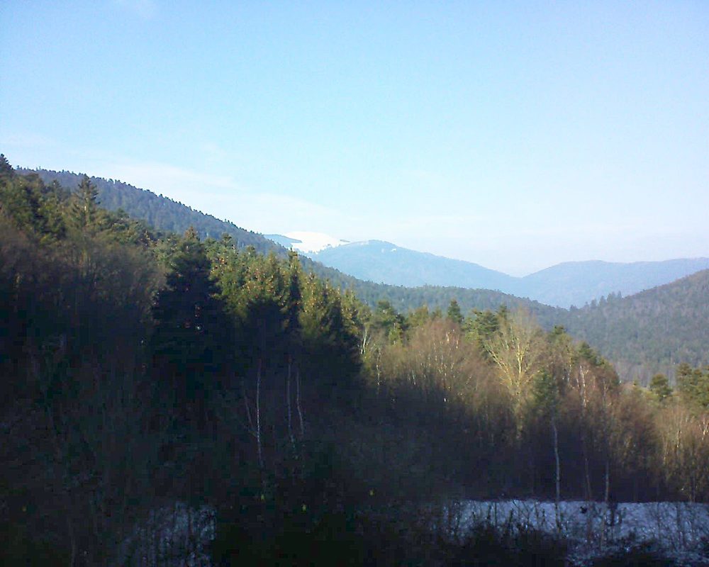 Le petit ballon vu depuis le Domaine Langmatt à Murbach le 22.01.2019 à 14:00 Le petit ballon (Alsace, Vosges) le 22.01.2019 à 14:00