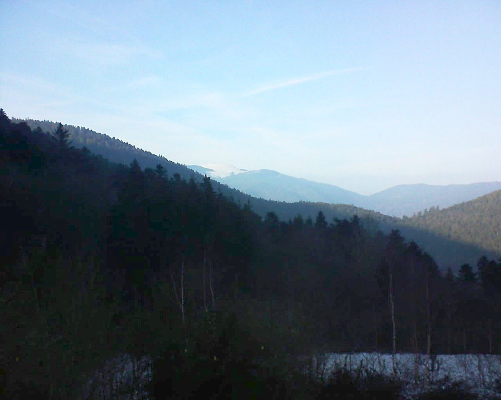 Le petit ballon vu depuis le Domaine Langmatt à Murbach le 22.01.2019 à 15:30 Le petit ballon (Alsace, Vosges) le 22.01.2019 à 15:30