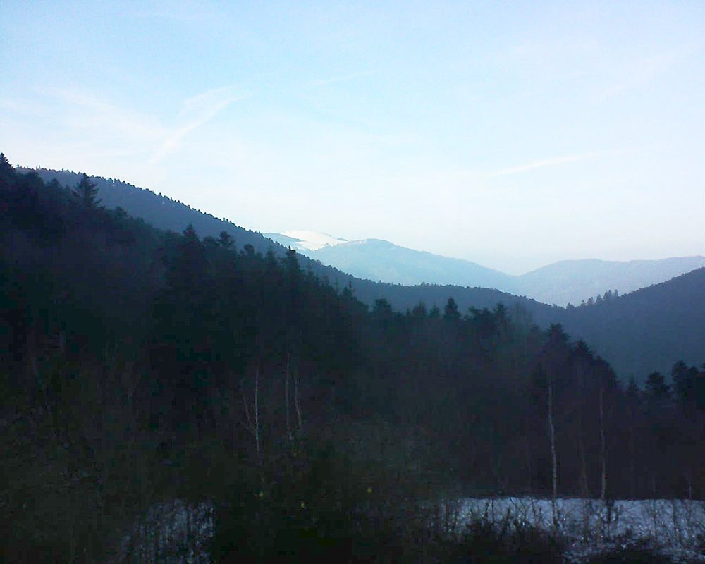 Le petit ballon vu depuis le Domaine Langmatt à Murbach le 22.01.2019 à 16:00 Le petit ballon (Alsace, Vosges) le 22.01.2019 à 16:00