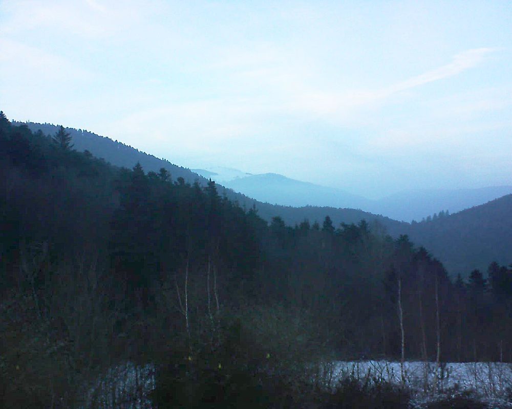 Le petit ballon vu depuis le Domaine Langmatt à Murbach le 22.01.2019 à 17:00 Le petit ballon (Alsace, Vosges) le 22.01.2019 à 17:00