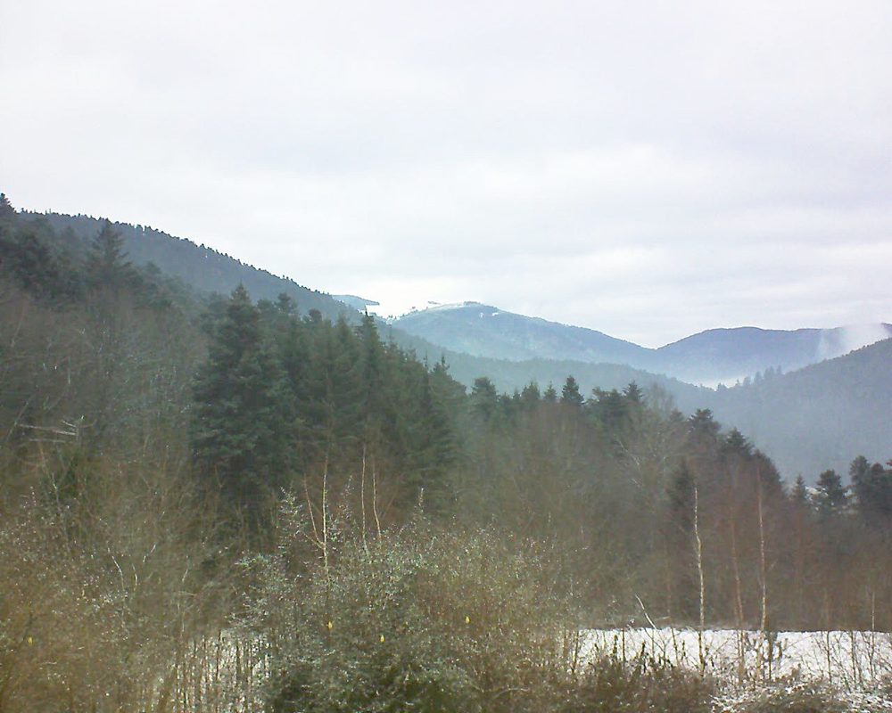 Le petit ballon vu depuis le Domaine Langmatt à Murbach le 23.01.2019 à 10:00 Le petit ballon (Alsace, Vosges) le 23.01.2019 à 10:00