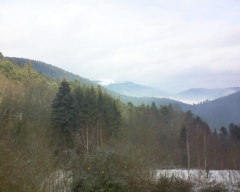 Le petit ballon vu depuis le Domaine Langmatt à Murbach le 23.01.2019 à 11:00 Le petit ballon (Alsace, Vosges) le 23.01.2019 à 11:00