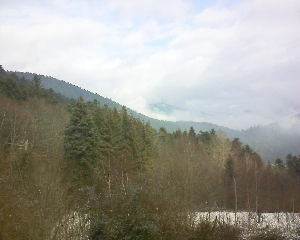 Le petit ballon vu depuis le Domaine Langmatt à Murbach le 23.01.2019 à 11:30 Le petit ballon (Alsace, Vosges) le 23.01.2019 à 11:30