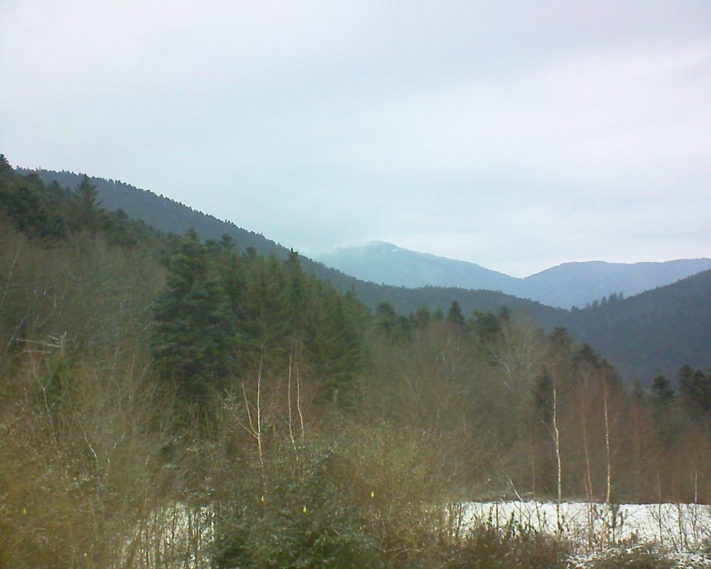 Le petit ballon vu depuis le Domaine Langmatt à Murbach le 23.01.2019 à 15:45 Le petit ballon (Alsace, Vosges) le 23.01.2019 à 15:45