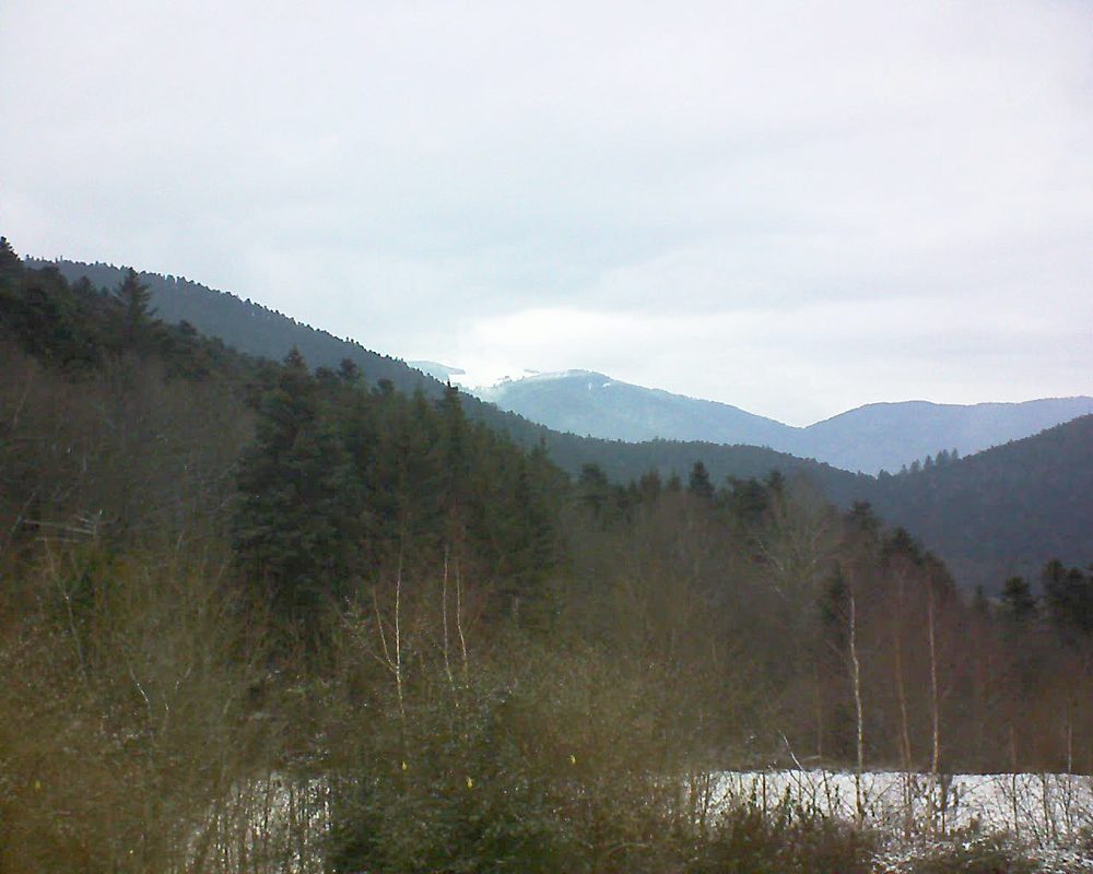 Le petit ballon vu depuis le Domaine Langmatt à Murbach le 23.01.2019 à 16:00 Le petit ballon (Alsace, Vosges) le 23.01.2019 à 16:00