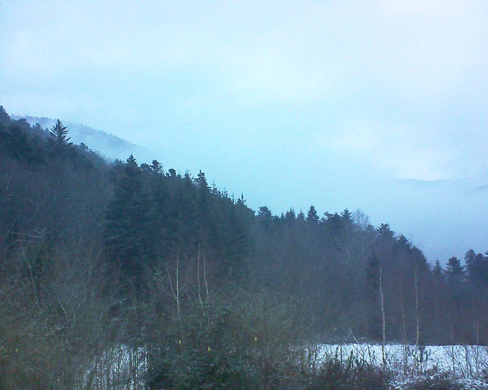 Le petit ballon vu depuis le Domaine Langmatt à Murbach le 23.01.2019 à 17:00 Le petit ballon (Alsace, Vosges) le 23.01.2019 à 17:00