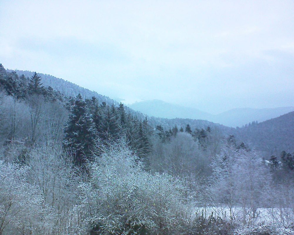 Le petit ballon vu depuis le Domaine Langmatt à Murbach le 25.01.2019 à 08:15 Le petit ballon (Alsace, Vosges) le 25.01.2019 à 08:15