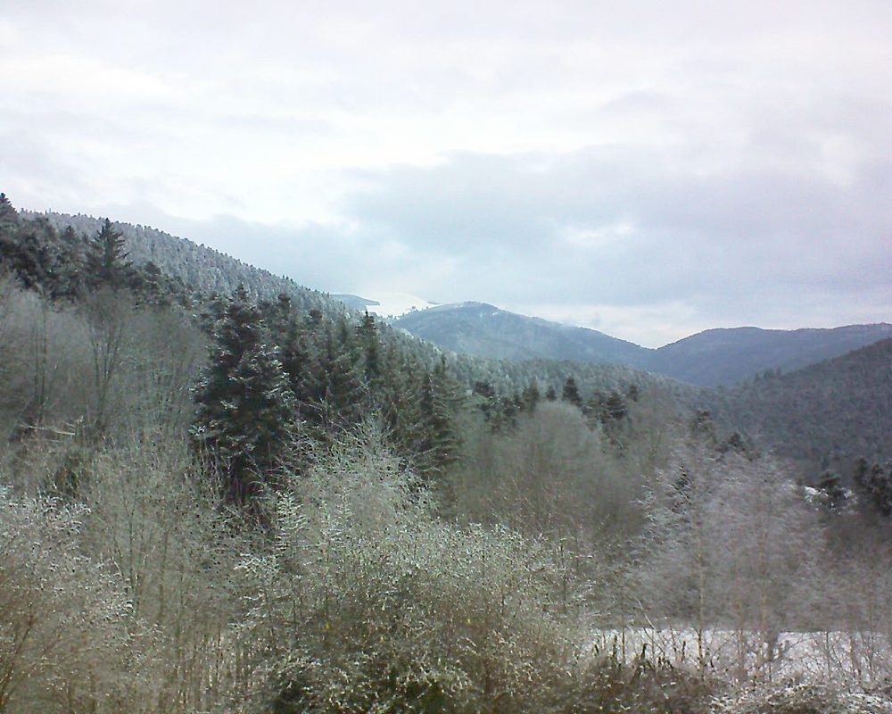 Le petit ballon vu depuis le Domaine Langmatt à Murbach le 25.01.2019 à 10:15 Le petit ballon (Alsace, Vosges) le 25.01.2019 à 10:15