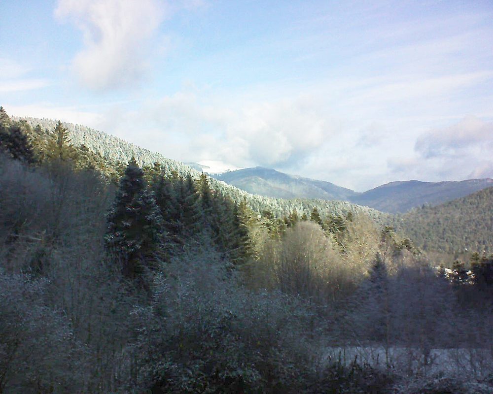 Le petit ballon vu depuis le Domaine Langmatt à Murbach le 25.01.2019 à 11:15 Le petit ballon (Alsace, Vosges) le 25.01.2019 à 11:15