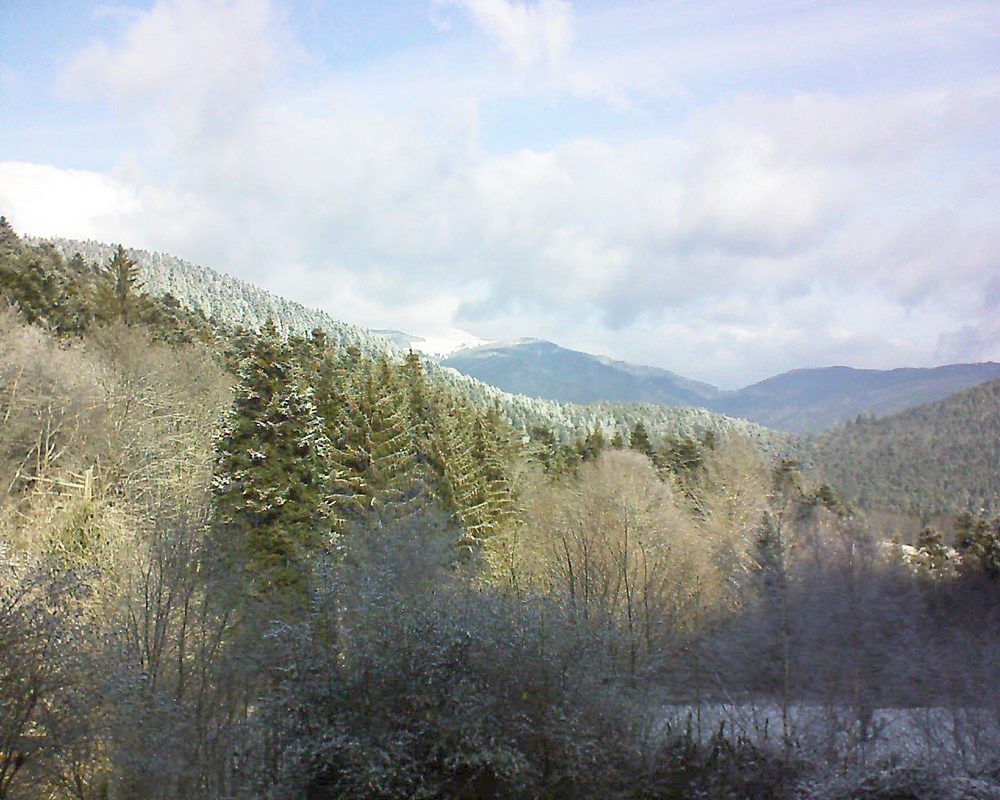 Le petit ballon vu depuis le Domaine Langmatt à Murbach le 25.01.2019 à 11:30 Le petit ballon (Alsace, Vosges) le 25.01.2019 à 11:30