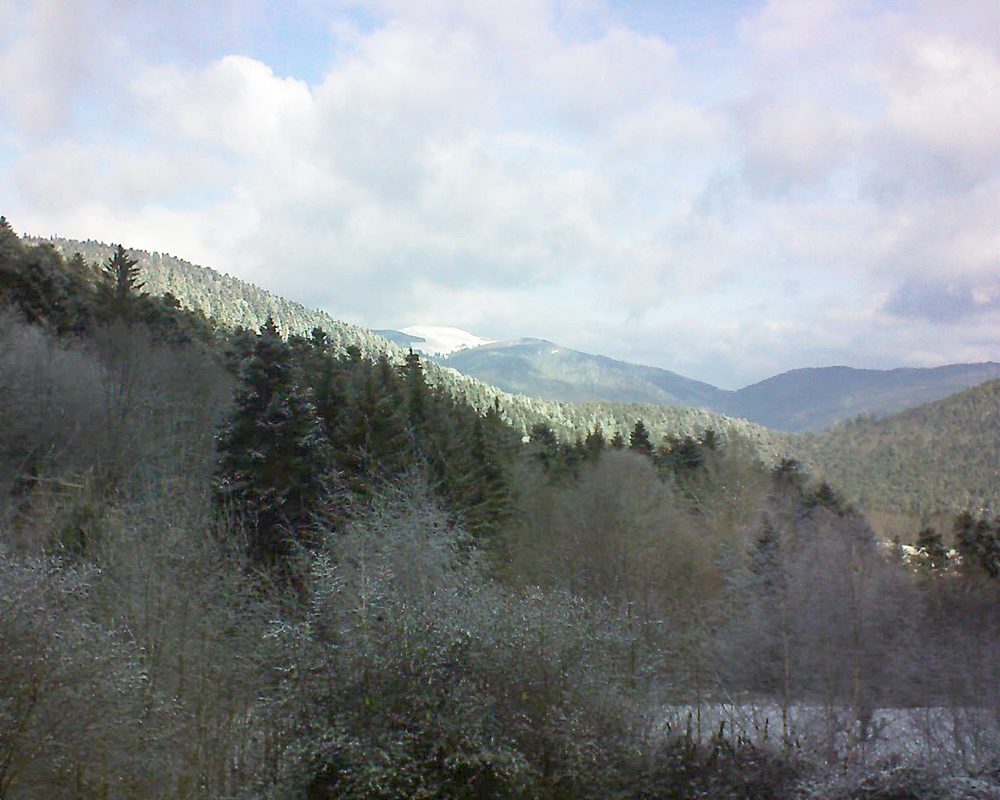 Le petit ballon vu depuis le Domaine Langmatt à Murbach le 25.01.2019 à 11:45 Le petit ballon (Alsace, Vosges) le 25.01.2019 à 11:45