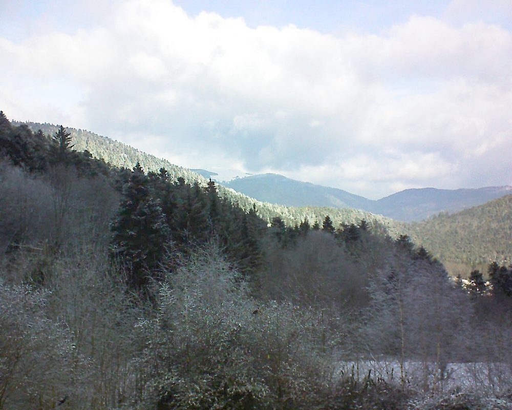 Le petit ballon vu depuis le Domaine Langmatt à Murbach le 25.01.2019 à 12:00 Le petit ballon (Alsace, Vosges) le 25.01.2019 à 12:00
