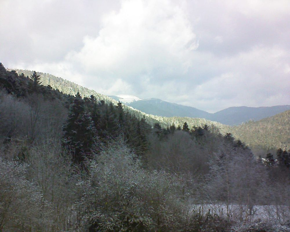 Le petit ballon vu depuis le Domaine Langmatt à Murbach le 25.01.2019 à 12:15 Le petit ballon (Alsace, Vosges) le 25.01.2019 à 12:15