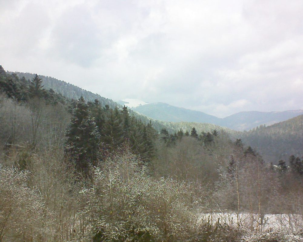 Le petit ballon vu depuis le Domaine Langmatt à Murbach le 25.01.2019 à 13:15 Le petit ballon (Alsace, Vosges) le 25.01.2019 à 13:15