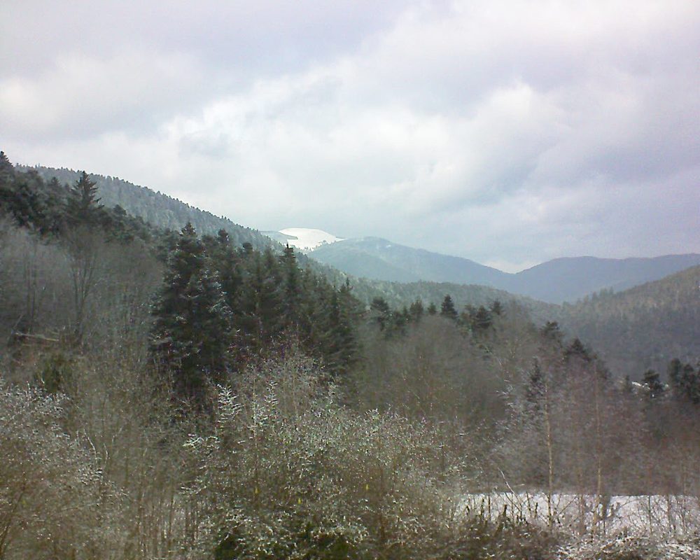 Le petit ballon vu depuis le Domaine Langmatt à Murbach le 25.01.2019 à 13:30 Le petit ballon (Alsace, Vosges) le 25.01.2019 à 13:30