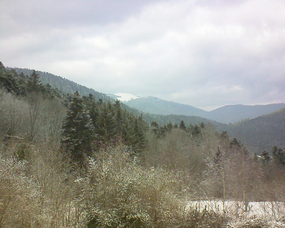 Le petit ballon vu depuis le Domaine Langmatt à Murbach le 25.01.2019 à 13:45 Le petit ballon (Alsace, Vosges) le 25.01.2019 à 13:45
