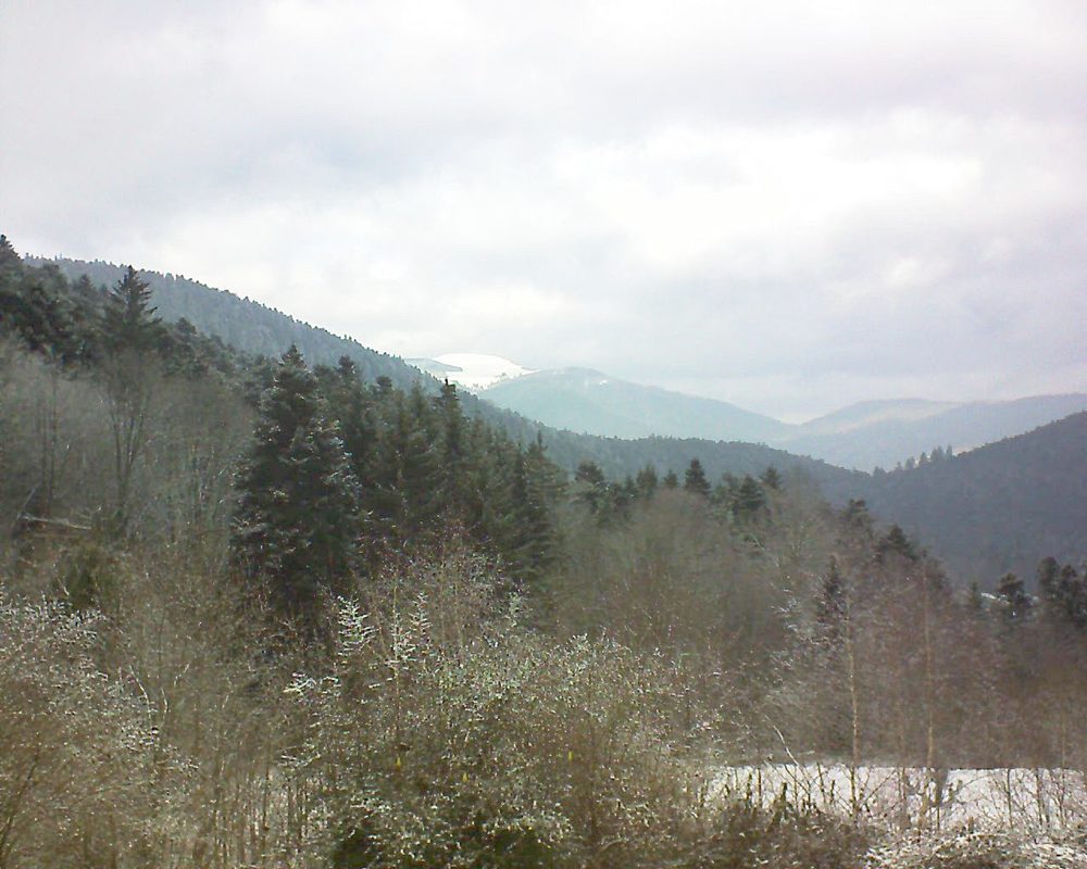 Le petit ballon vu depuis le Domaine Langmatt à Murbach le 25.01.2019 à 14:15 Le petit ballon (Alsace, Vosges) le 25.01.2019 à 14:15