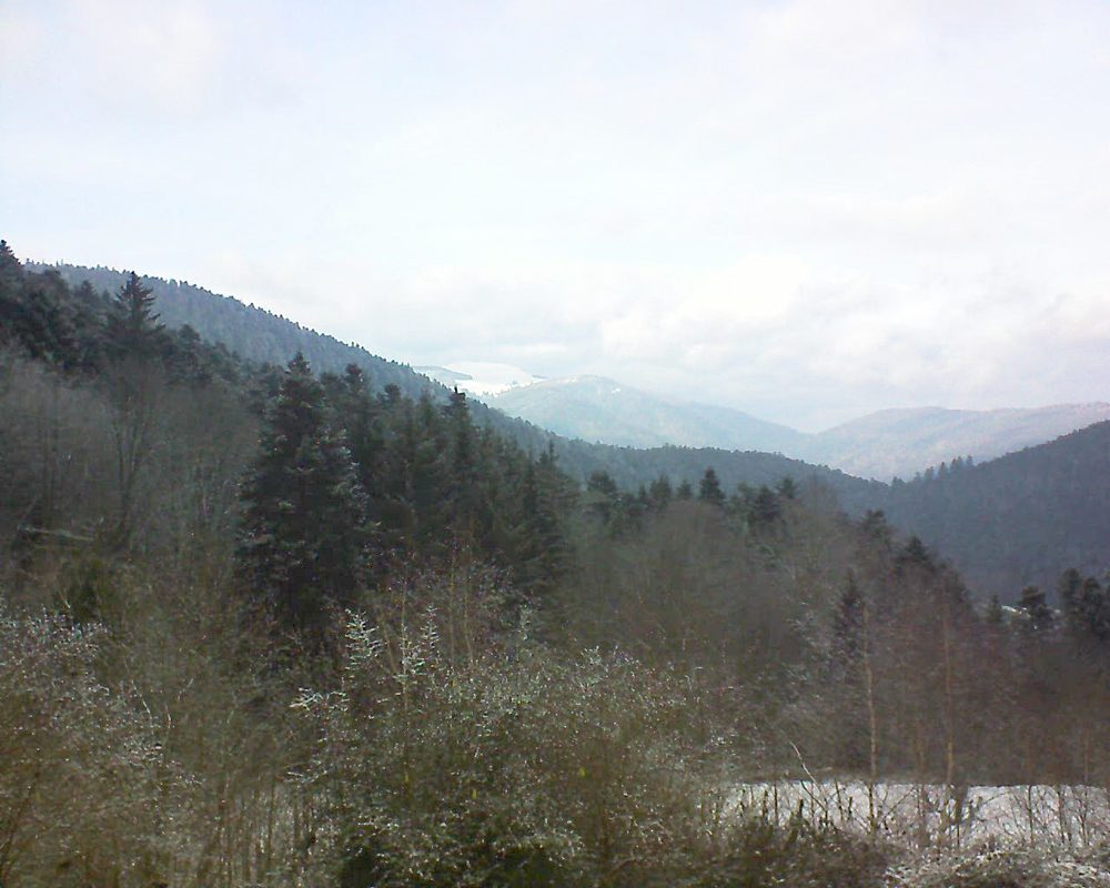 Le petit ballon vu depuis le Domaine Langmatt à Murbach le 25.01.2019 à 15:00 Le petit ballon (Alsace, Vosges) le 25.01.2019 à 15:00
