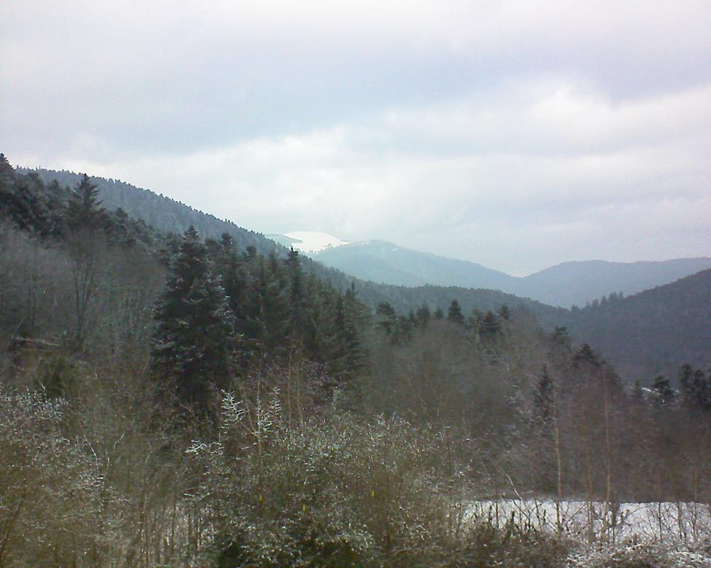 Le petit ballon vu depuis le Domaine Langmatt à Murbach le 25.01.2019 à 15:30 Le petit ballon (Alsace, Vosges) le 25.01.2019 à 15:30