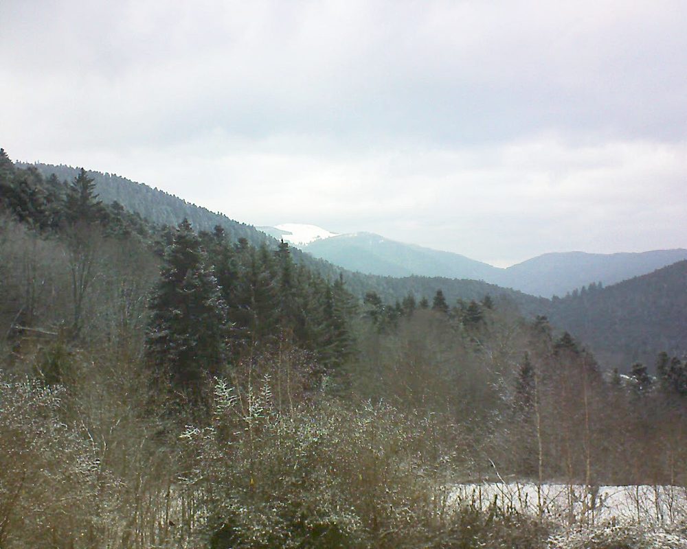 Le petit ballon vu depuis le Domaine Langmatt à Murbach le 25.01.2019 à 15:45 Le petit ballon (Alsace, Vosges) le 25.01.2019 à 15:45