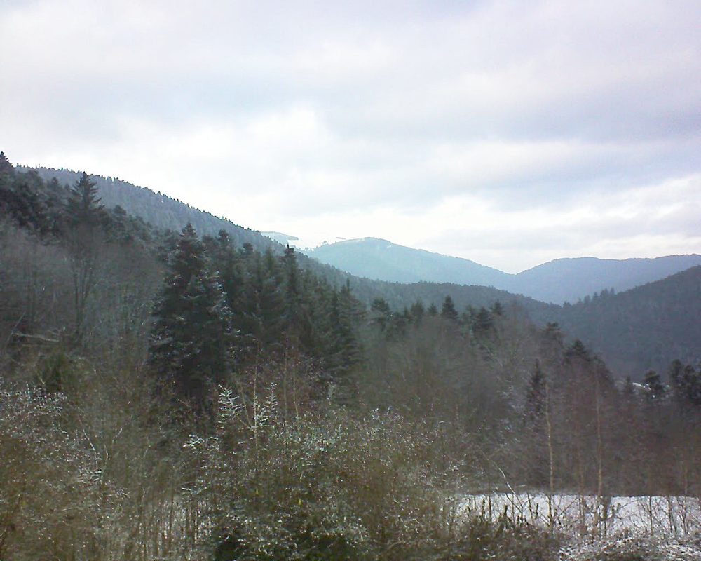 Le petit ballon vu depuis le Domaine Langmatt à Murbach le 25.01.2019 à 16:15 Le petit ballon (Alsace, Vosges) le 25.01.2019 à 16:15