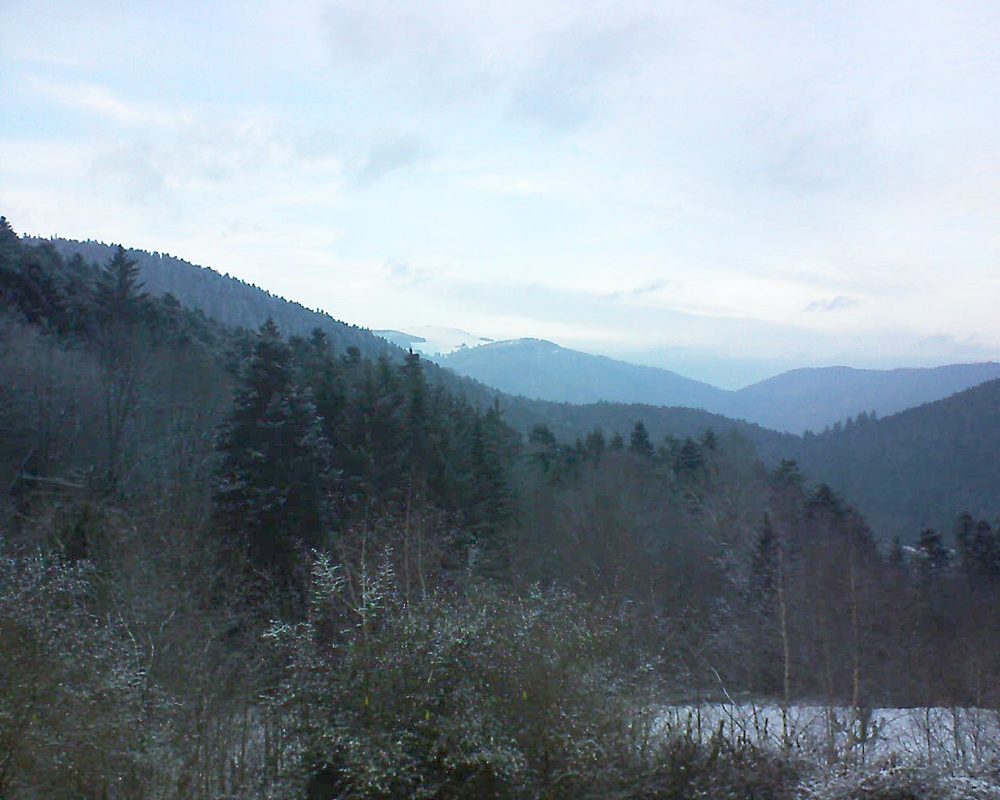 Le petit ballon vu depuis le Domaine Langmatt à Murbach le 25.01.2019 à 16:30 Le petit ballon (Alsace, Vosges) le 25.01.2019 à 16:30