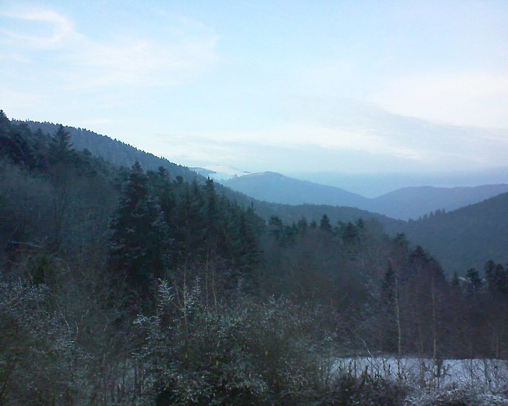 Le petit ballon vu depuis le Domaine Langmatt à Murbach le 25.01.2019 à 16:45 Le petit ballon (Alsace, Vosges) le 25.01.2019 à 16:45