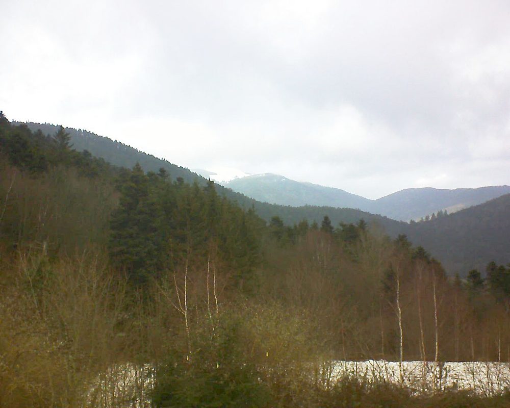 Le petit ballon vu depuis le Domaine Langmatt à Murbach le 26.01.2019 à 15:45 Le petit ballon (Alsace, Vosges) le 26.01.2019 à 15:45