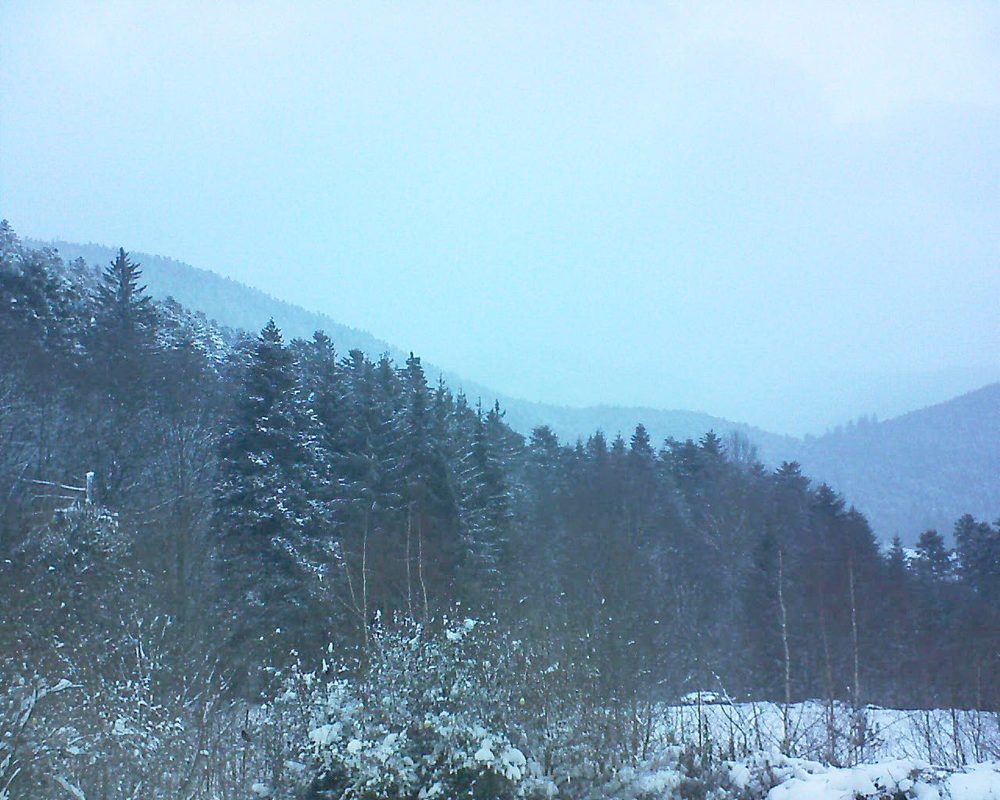 Le petit ballon vu depuis le Domaine Langmatt à Murbach le 28.01.2019 à 08:15 Le petit ballon (Alsace, Vosges) le 28.01.2019 à 08:15