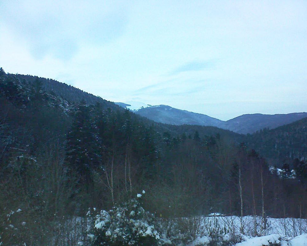 Le petit ballon vu depuis le Domaine Langmatt à Murbach le 29.01.2019 à 17:15 Le petit ballon (Alsace, Vosges) le 29.01.2019 à 17:15