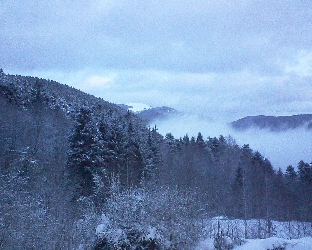 Le petit ballon vu depuis le Domaine Langmatt à Murbach le 31.01.2019 à 07:45 Le petit ballon (Alsace, Vosges) le 31.01.2019 à 07:45
