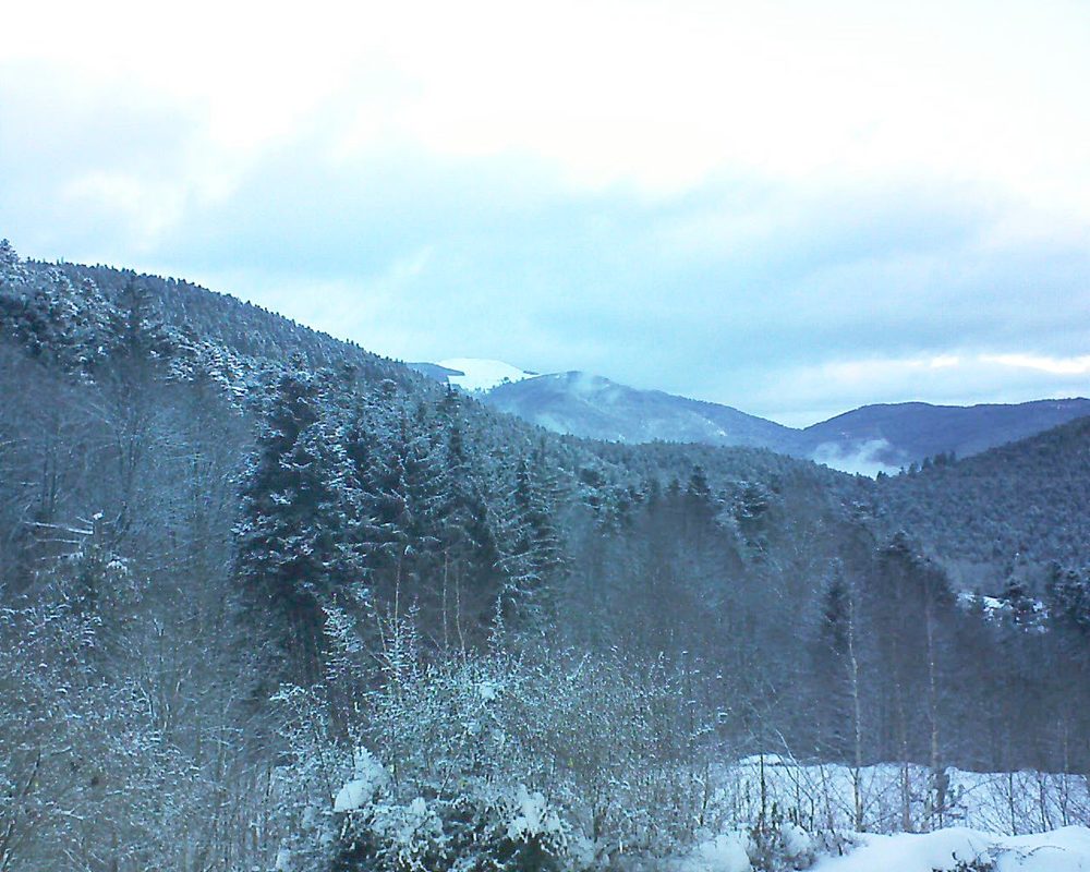 Le petit ballon vu depuis le Domaine Langmatt à Murbach le 31.01.2019 à 08:15 Le petit ballon (Alsace, Vosges) le 31.01.2019 à 08:15