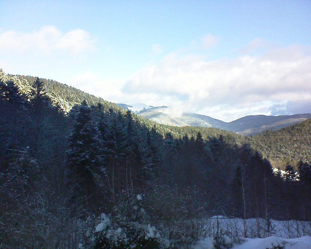Le petit ballon vu depuis le Domaine Langmatt à Murbach le 31.01.2019 à 10:15 Le petit ballon (Alsace, Vosges) le 31.01.2019 à 10:15