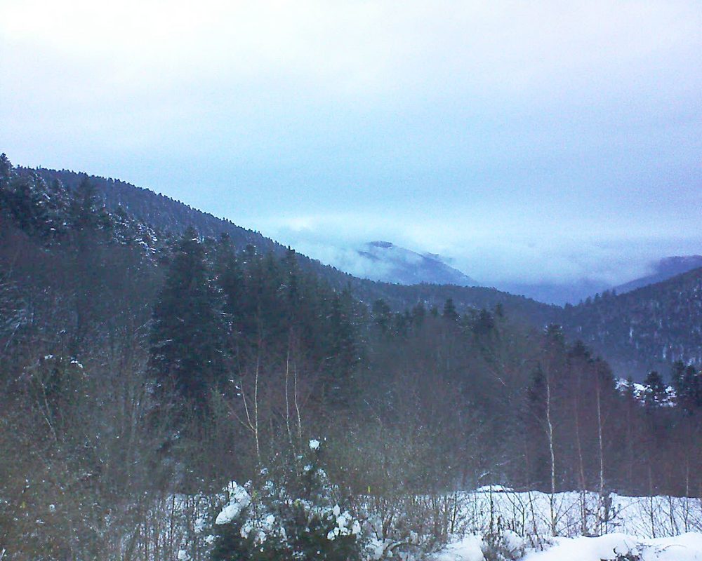 Le petit ballon vu depuis le Domaine Langmatt à Murbach le 31.01.2019 à 17:15 Le petit ballon (Alsace, Vosges) le 31.01.2019 à 17:15