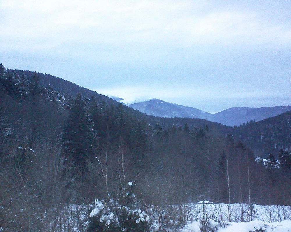 Le petit ballon vu depuis le Domaine Langmatt à Murbach le 31.01.2019 à 17:30 Le petit ballon (Alsace, Vosges) le 31.01.2019 à 17:30