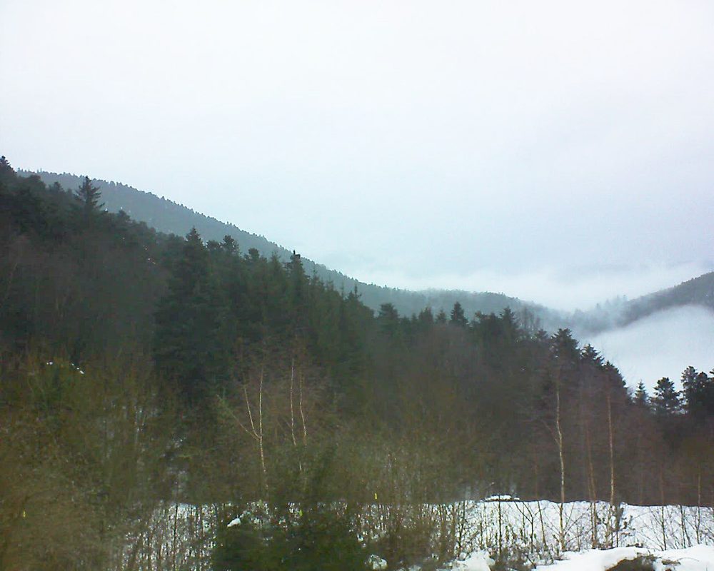Le petit ballon vu depuis le Domaine Langmatt à Murbach le 01.02.2019 à 08:45 Le petit ballon (Alsace, Vosges) le 01.02.2019 à 08:45