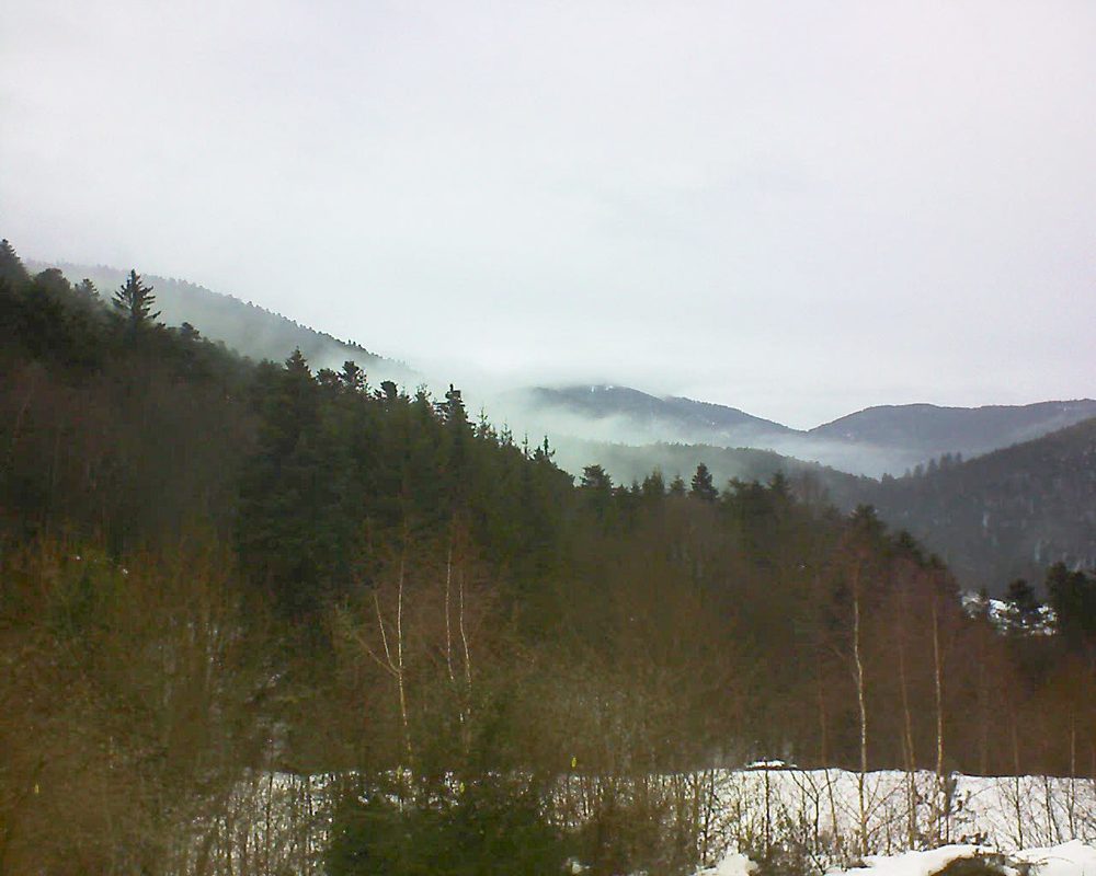 Le petit ballon vu depuis le Domaine Langmatt à Murbach le 01.02.2019 à 14:00 Le petit ballon (Alsace, Vosges) le 01.02.2019 à 14:00