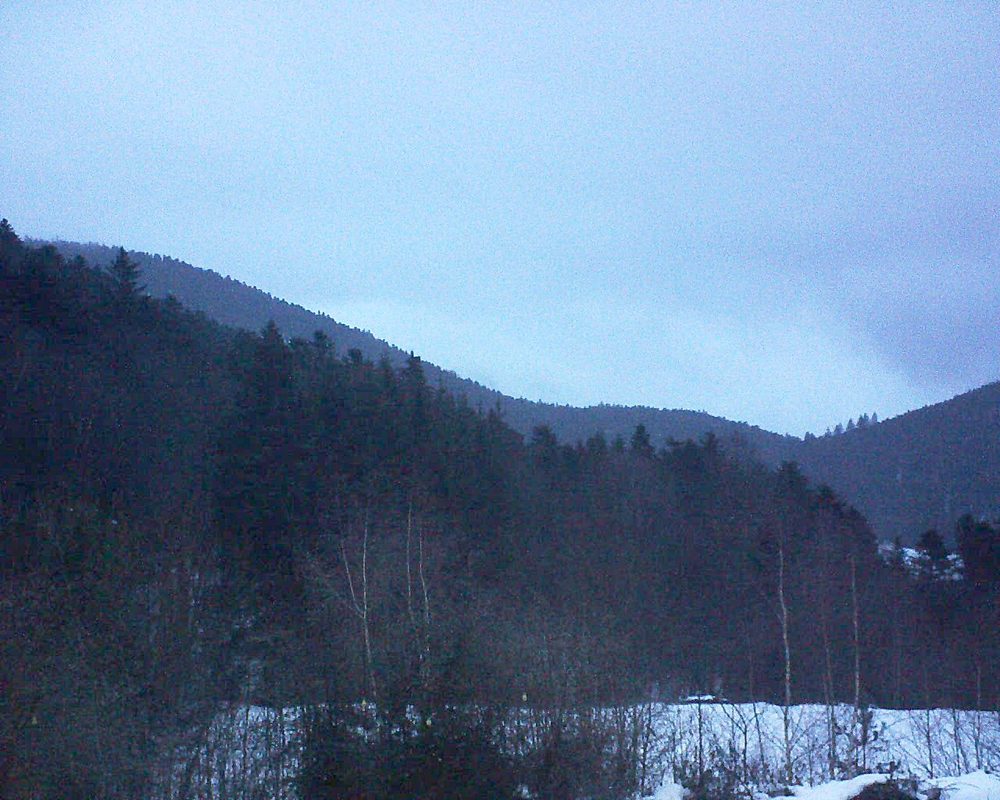 Le petit ballon vu depuis le Domaine Langmatt à Murbach le 01.02.2019 à 17:30 Le petit ballon (Alsace, Vosges) le 01.02.2019 à 17:30